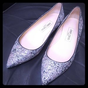 Jimmy Choo Glitter Flats Romy Flats 38